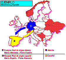 Gráfico del Europeo Real (Kerneuropäer) - Ejemplo de Alemania y España.